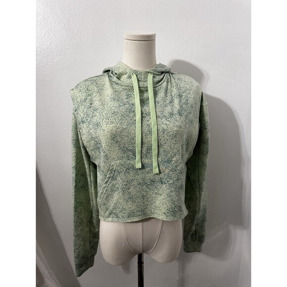 Gymshark Chalk Womens Cropped Hoodie Women’s Athletic Sweatshirt Green XS - Picture 3 of 10